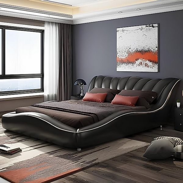 JVmoebel Bett Bett Luxus 180x200 Schlafzimmer Kunstleder Möbel Modern Desig günstig online kaufen