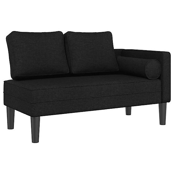 vidaXL Chaiselongue, Chaiselongue mit Kissen Schwarz Stoff günstig online kaufen