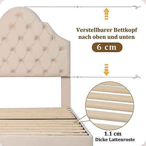 STILVORA Polsterbett 90×200 Jugendbett Kinderbett mit verstellbares Kopftei günstig online kaufen