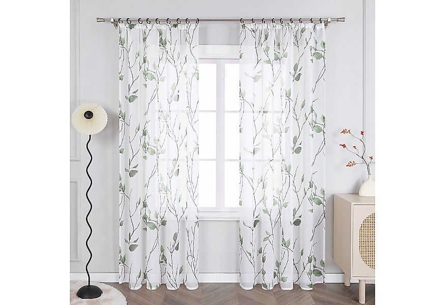 Joyswahl Gardine (1 St), Kräuselband, transparent, Vorhang mit Blätter Must günstig online kaufen