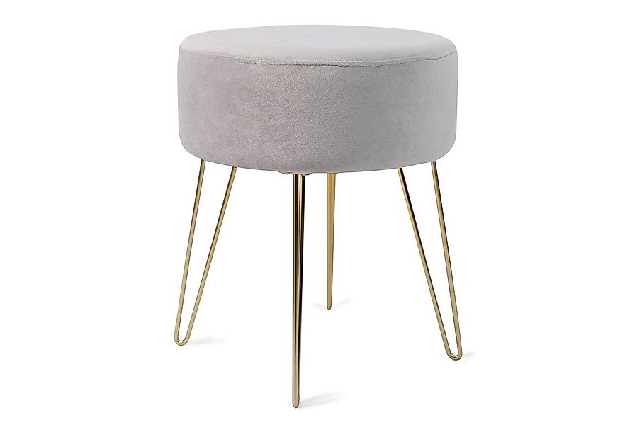 Zedelmaier Sitzhocker Runder Sitzhocker Samt Schminktisch Fußhocker Ottoman günstig online kaufen