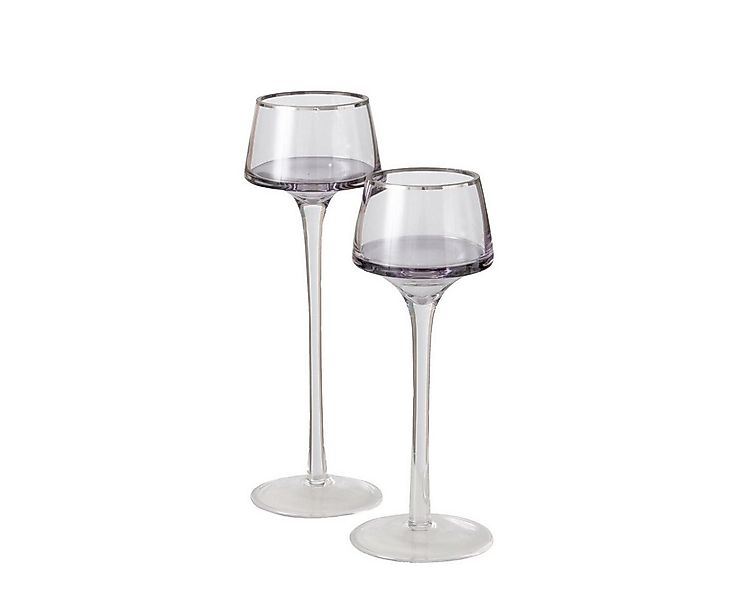 BOLTZE GRUPPE GmbH Kerzenhalter Kerzenhalter aus Glas SMOLA, 20-23 cm, 2er- günstig online kaufen