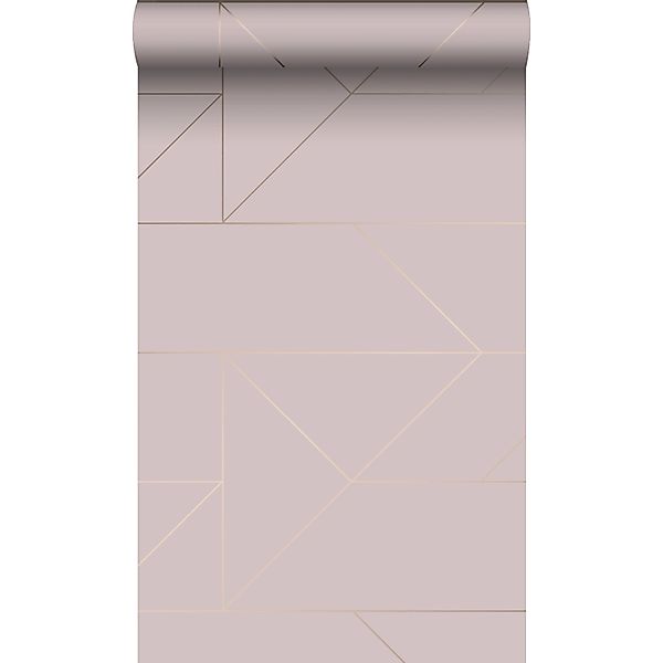 Origin Luxury Wallcoverings Tapete Grafische Linien Altrosa Und Gold 53 Cm günstig online kaufen