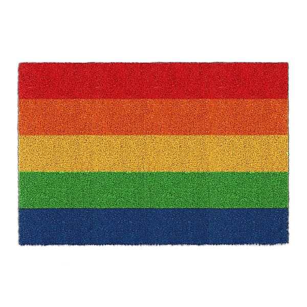 relaxdays Fußmatte Kokos Regenboge, rechteckig, Höhe: günstig online kaufen