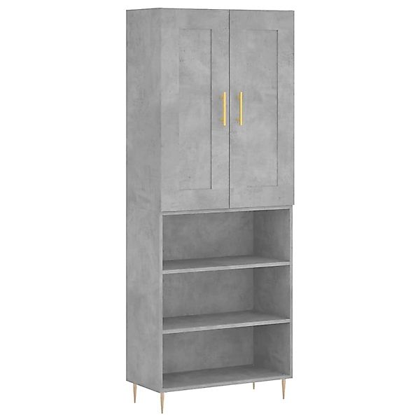 vidaXL Highboard Betongrau 69,5x34x180 cm Holzwerkstoff 3200061 günstig online kaufen