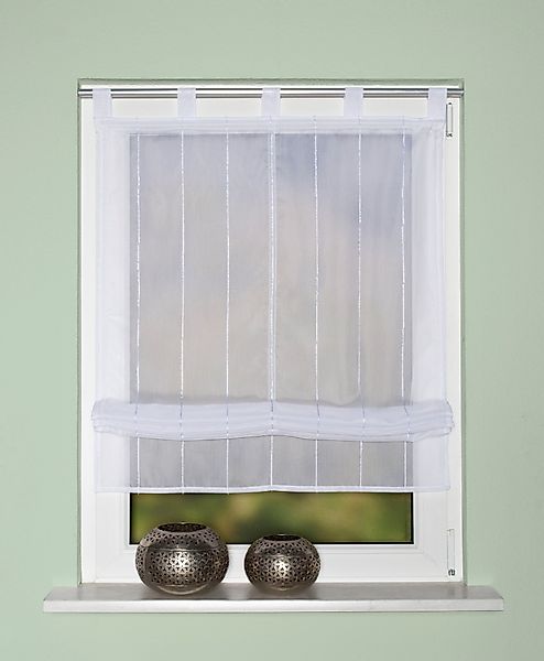 HOME WOHNIDEEN Raffrollo "ELLORA" mit Schlaufen freihängend Schlaufenrollo günstig online kaufen
