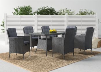 KONIFERA Garten-Essgruppe "Korfu" Set, 6x Sessel, 1xTisch: 150x80x73,5 cm, günstig online kaufen