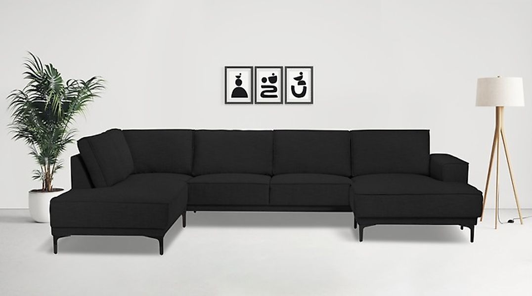 OTTO home Wohnlandschaft »XXL Sofa Oland, Struktur, Flachgewebe, Luxus-Micr günstig online kaufen