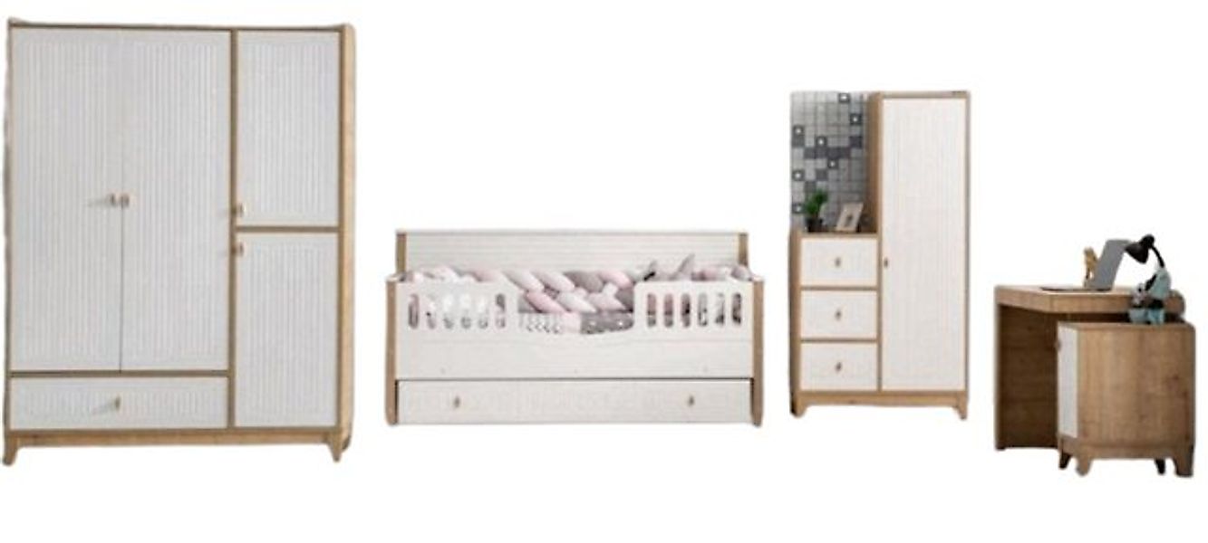 Xlmoebel Kinderbett Elegantes Kinderzimmer-Ensemble mit Bett, 2 Kleiderschr günstig online kaufen