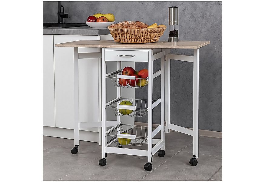 HTI-Living Küchenwagen Küchenbar auf Rollen ausklappbar Skandi, (1 St) günstig online kaufen