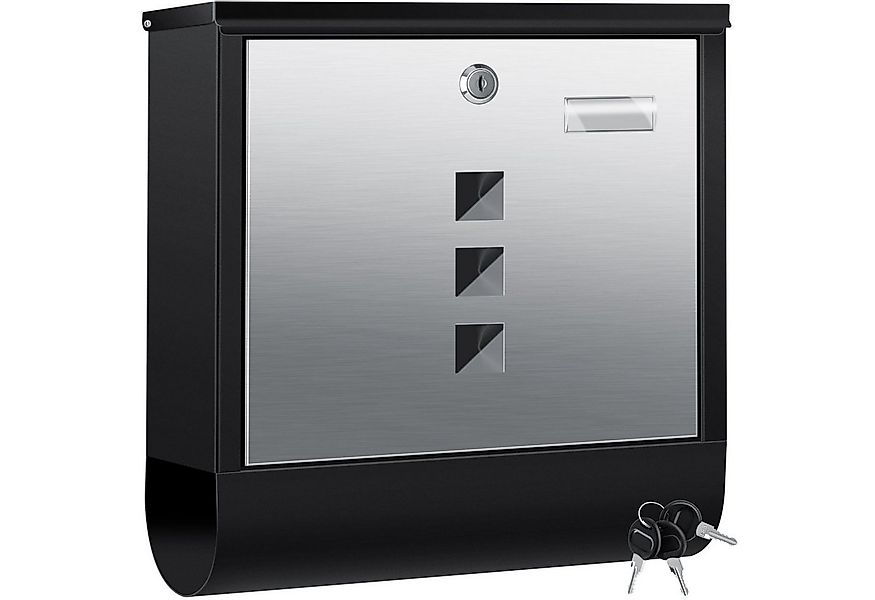 KESSER Briefkasten, aus Edelstahl mit Zeitungsfach Namensschild Sichtfenste günstig online kaufen