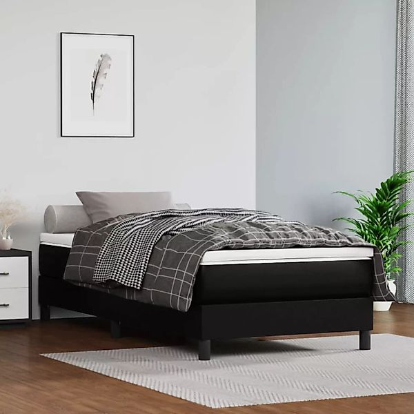 Vidaxl Boxspringbett Mit Matratze Schwarz 100x200 Cm Kunstleder günstig online kaufen