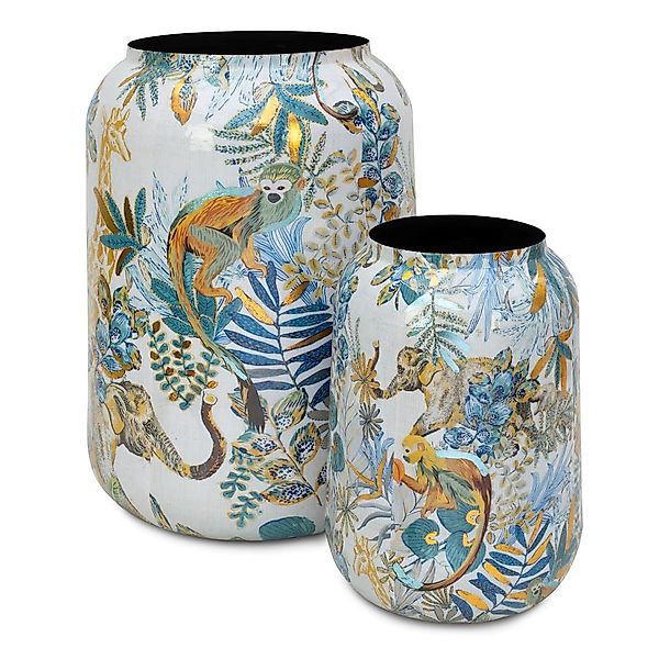 Bunte Vase oder Übertopf Cobalt Jungle 2er-Set günstig online kaufen