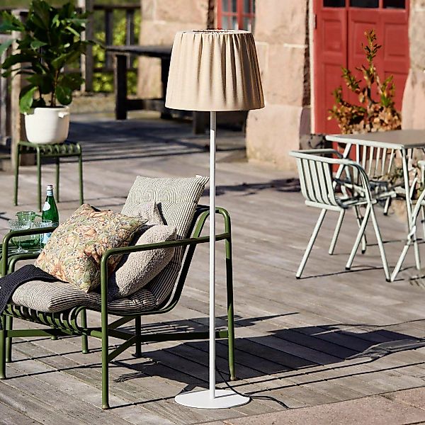 PR Home Agnar Terrassen Outdoor Stehlampe Textil Braun IP44 156x40cm E27 günstig online kaufen