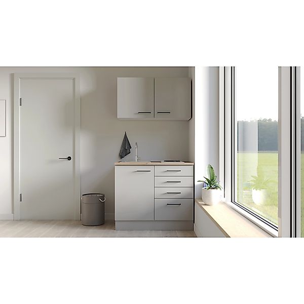 Flex-Well Küchenzeile "Lund" mit E-Geräten, Gesamtbreite 100 cm, gänzende F günstig online kaufen