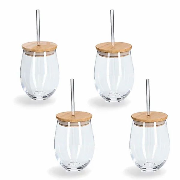 Zeller Present Gläser-Set, (Set, 4 tlg., 4 Gläser-4 Trinkhalme), 4-teilig, günstig online kaufen