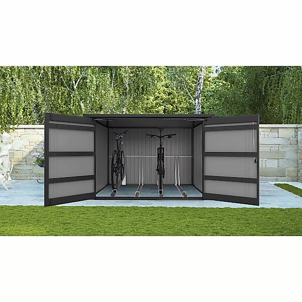 Floraworld Premium Fahrradgarage Platz für 4 Fahrräder 217 x 226 x 145/166 günstig online kaufen