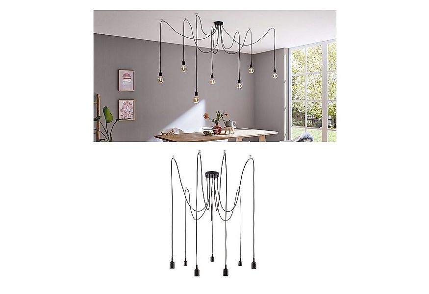 Paulmann Pendelleuchte Neordic Ketil max.7x60W Schwarz 230V Silikon/Metall, günstig online kaufen