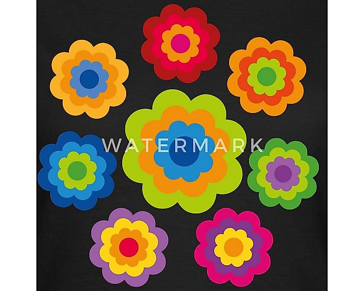 Spreadshirt T-Shirt 70er Jahre Hippie Flower Power Kostüm Blumen Fasching F günstig online kaufen