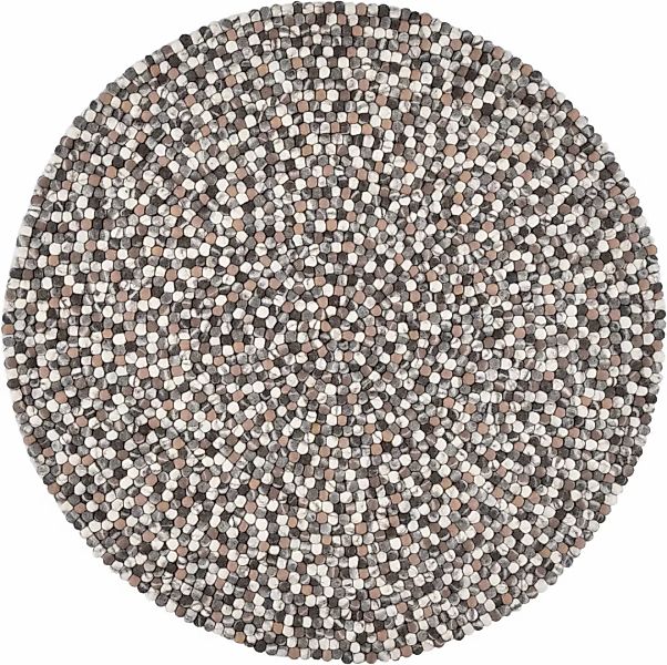 THEKO Wollteppich »Felty 2.2«, rund, 22 mm Höhe, Filzkugel-Teppich, reine W günstig online kaufen