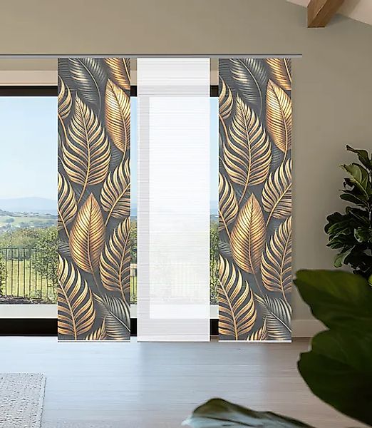 HOME in green Schiebegardine »ZEDRIC« Paneelwagen 3 Stk. tlg. Bambusoptik, günstig online kaufen