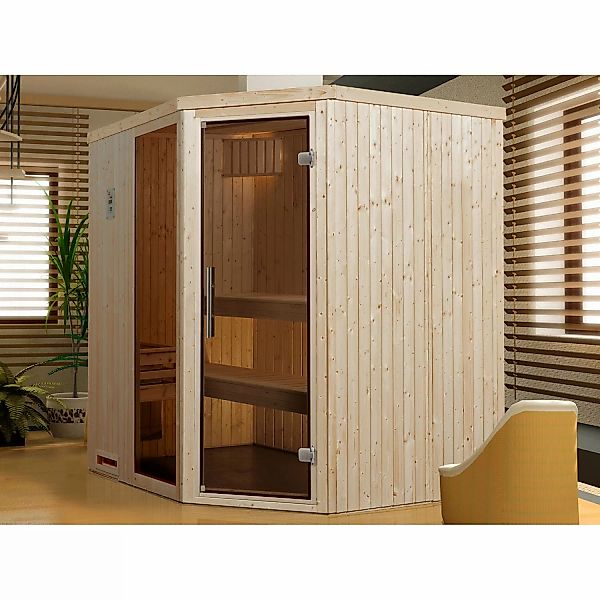 Weka Element-Ecksauna Varberg 2 o. Ofen Glastür/Fenster günstig online kaufen