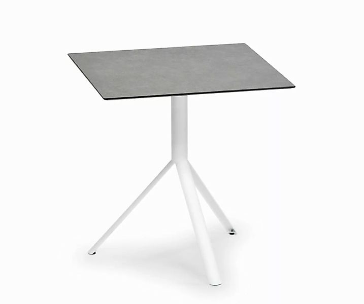 Trio Garten Bistrotisch eckig Weiß HPL Steingrau 60x60 cm günstig online kaufen