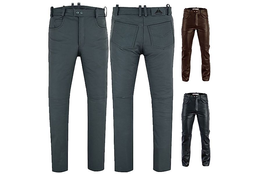 RadMasters Lederhose GW870 Lederjeans Lederhose Büffelleder Schwarz und Bra günstig online kaufen