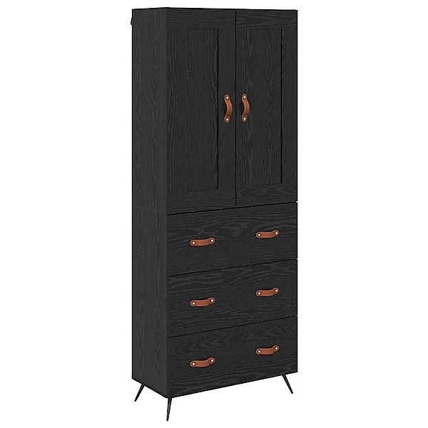 vidaXL Highboard Schwarz Eichen-Optik 69,5 x 34 x 180 cm Holzwerkstoff 3416 günstig online kaufen