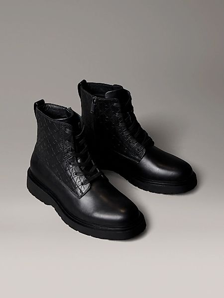 Calvin Klein Schnürboots "COMBAT ESS LACE UP ZIP BOOT AOP", Schnürstiefelet günstig online kaufen