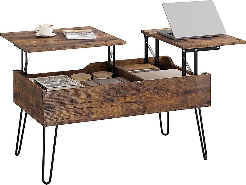 Woltu Couchtisch (1-St), separates verstecktes Ablagefach, Doppelte Hubplat günstig online kaufen