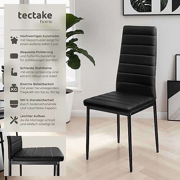tectake Esszimmerstuhl Set Esszimmerstuhl (Set, 4 günstig online kaufen