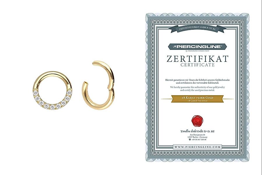 PIERCINGLINE Nasenpiercing 18 Karat Gold Segmentring günstig online kaufen