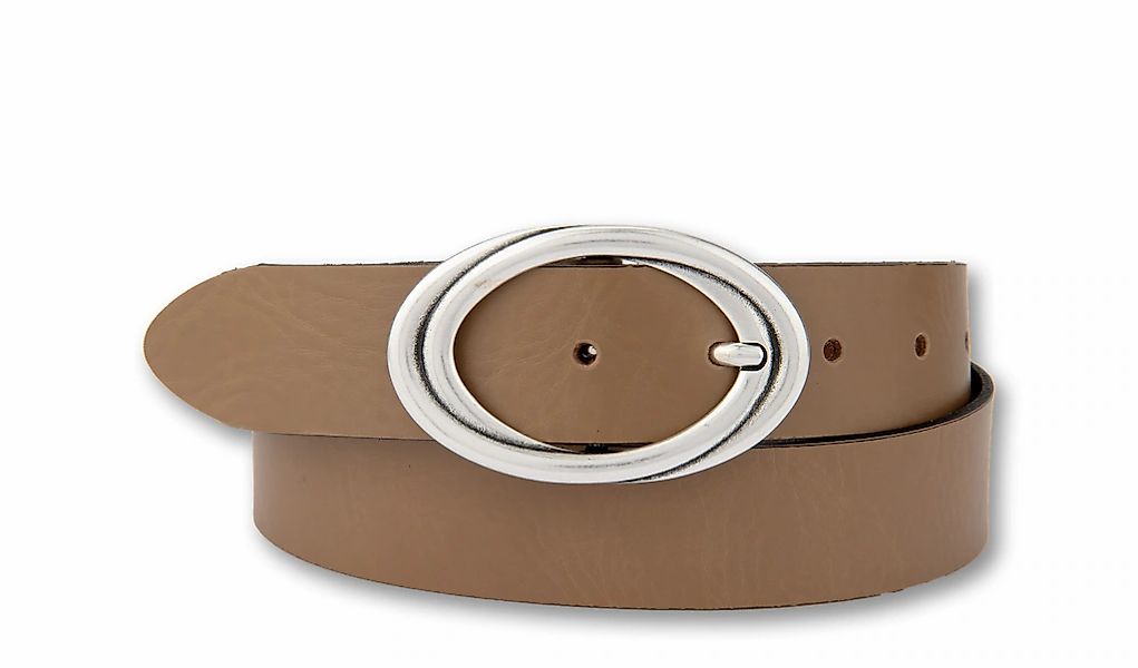 BERND GÖTZ Ledergürtel "Ledergürtel mit matt-glänzender Ovalschließe" günstig online kaufen