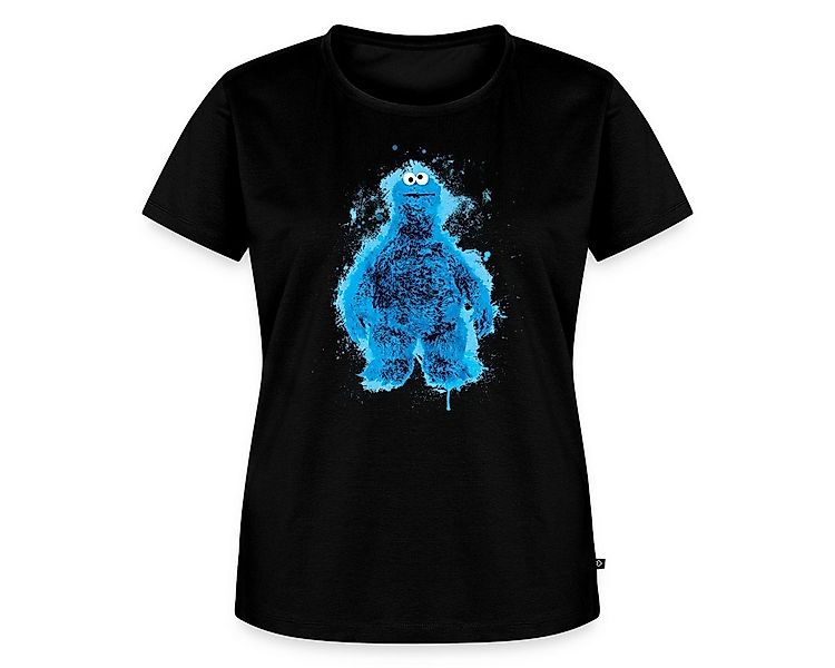 Spreadshirt T-Shirt Sesamstraße Krümelmonster Farbspritzer Frauen Premium T günstig online kaufen