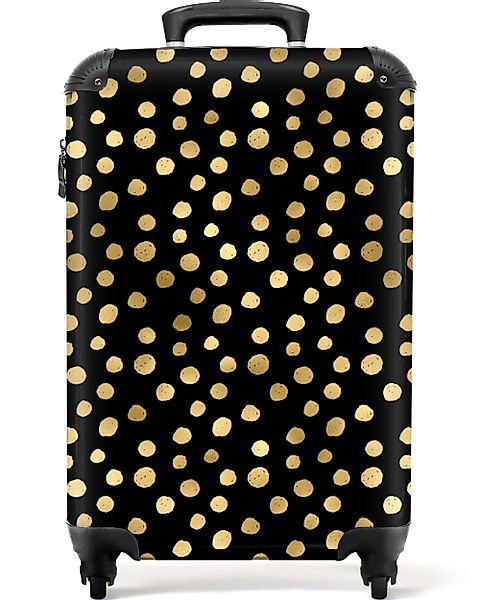 NoBoringSuitcases.com© Hartschalen-Trolley Gold - Tupfen - günstig online kaufen