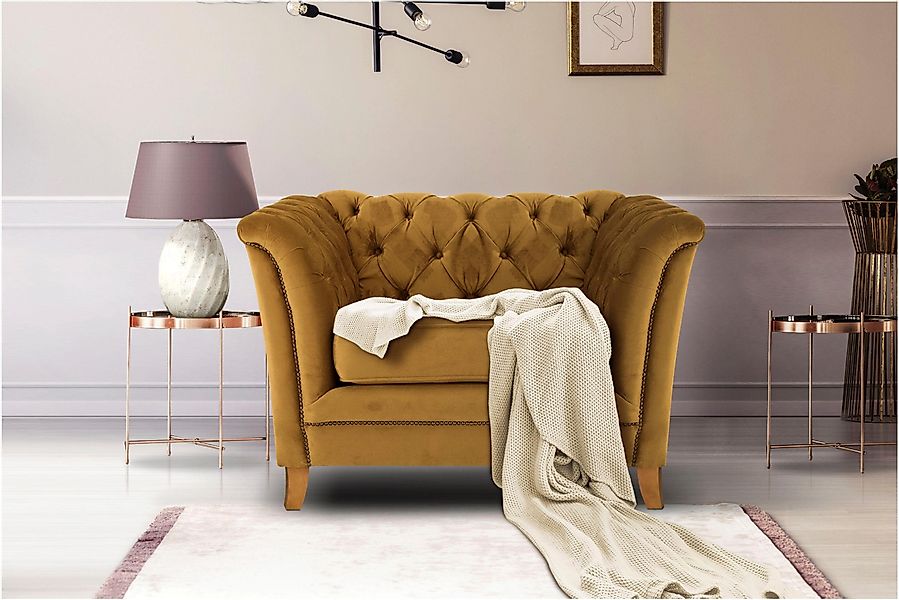 Home affaire Sessel Newport modernes Chesterfield, günstig online kaufen