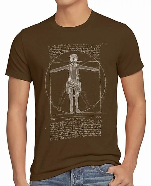 style3 Print-Shirt Herren T-Shirt Vitruvianischer Eren Jäger on attack aufk günstig online kaufen