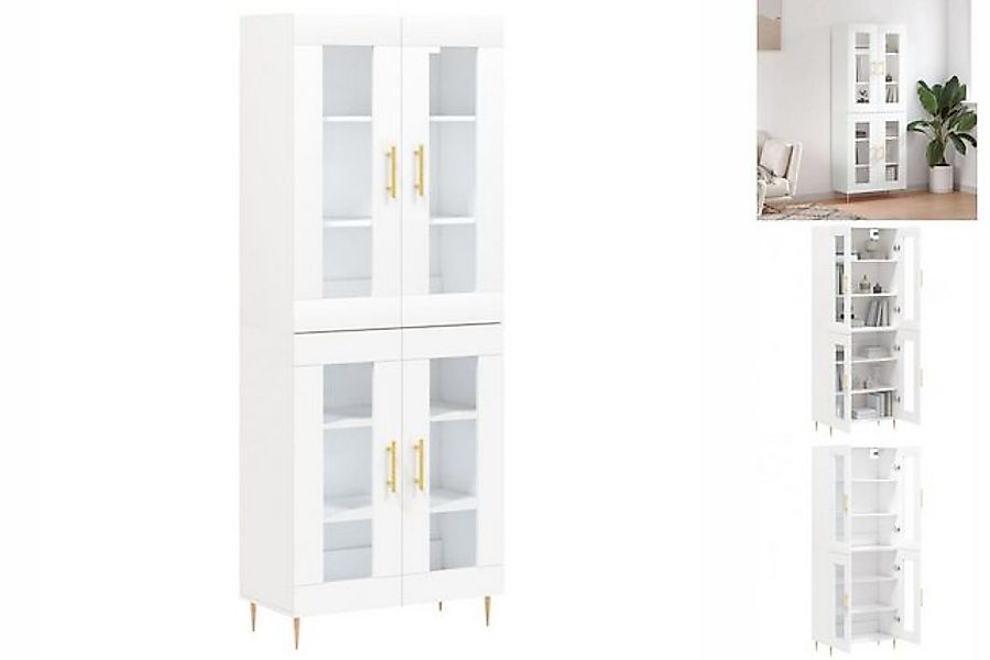 vidaXL Vitrine Wohnzimmerschrank Vitrine Hochschrank Highboard Weiß 69,5x34 günstig online kaufen