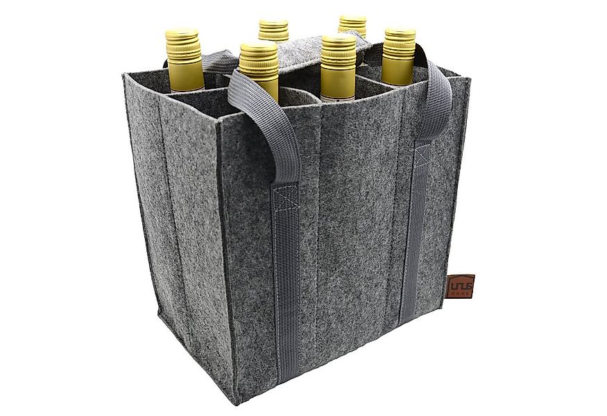 UNUS HOME Flaschenkorb Flaschenhalter 6er Filz, 0.75 l, Flaschenträger Filz günstig online kaufen