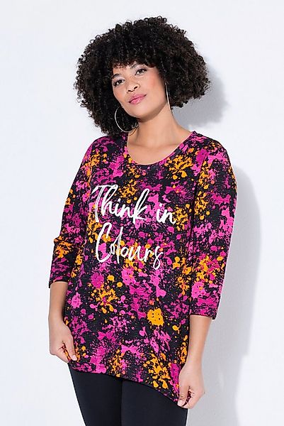 Angel of Style T-Shirt T-Shirt A-Linie Farb-Muster mit Schriftzug günstig online kaufen