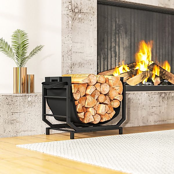 Outsunny Kaminholzregal mit abnehmbarer Tragetasche, BxTxH:53x33x43 günstig online kaufen