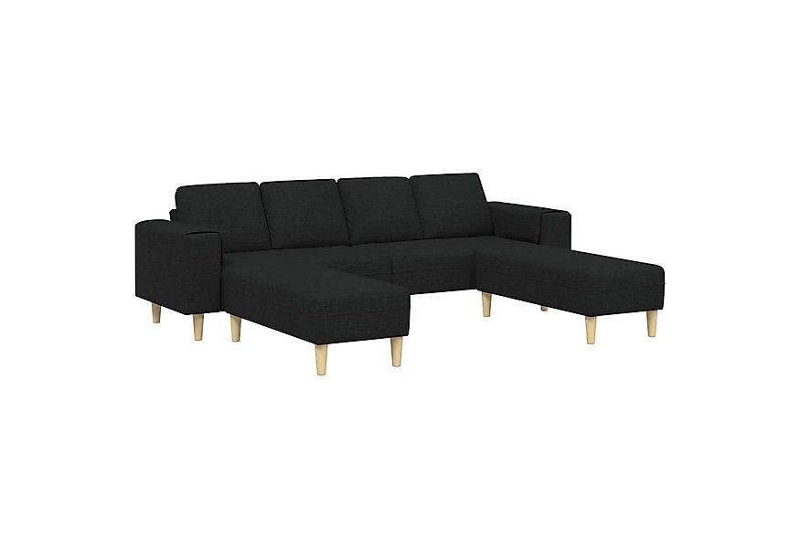 vidaXL Sofa Wohnzimmer Couch 3 pcs Schwarz Polyester, 3 Teile günstig online kaufen