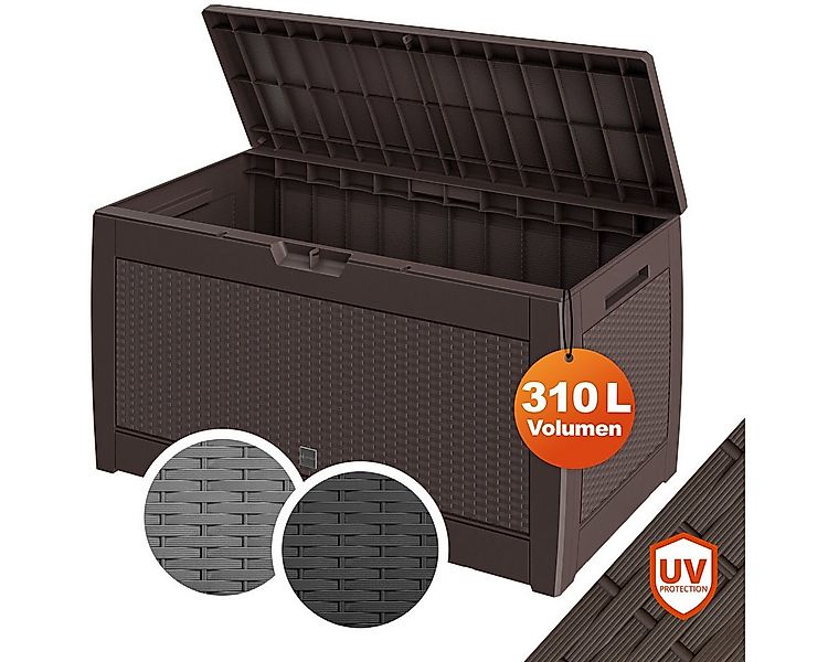 Casaria Auflagenbox Rato, UV-beständig 310L Haltegriffe Balkon Wohnzimmer R günstig online kaufen