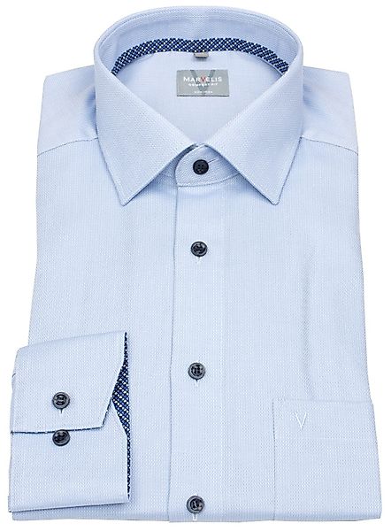 MARVELIS Businesshemd Comfort Fit bügelfrei Kentkragen günstig online kaufen