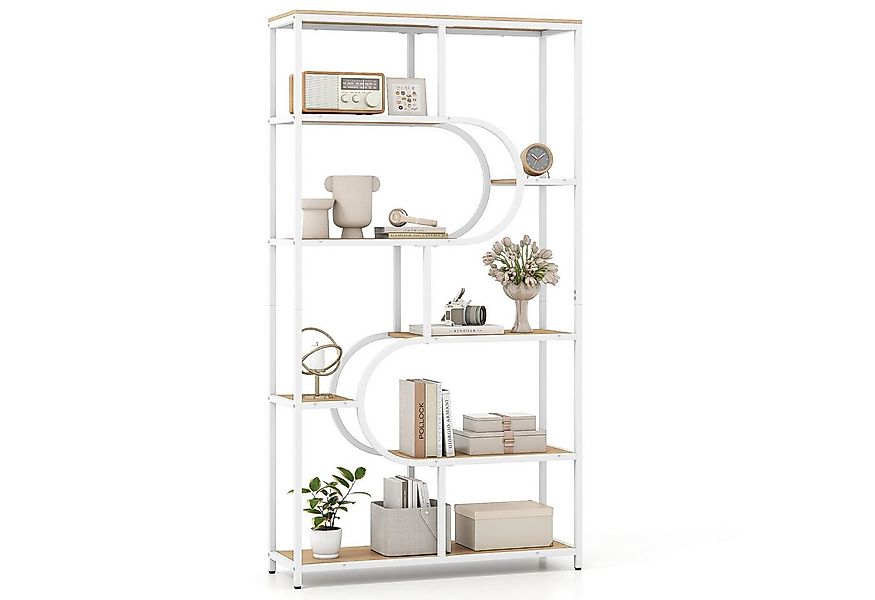 COSTWAY Bücherregal, 5-stöckiges Standregal geometrisch Metallrahmen 30x95x günstig online kaufen