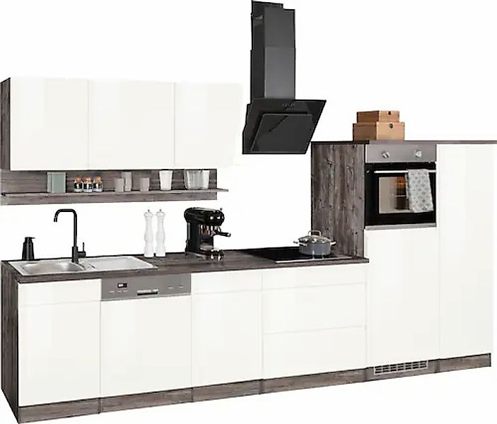 HELD MÖBEL Küchenzeile »Virginia«, Breite 350 cm, ohne E-Geräte günstig online kaufen