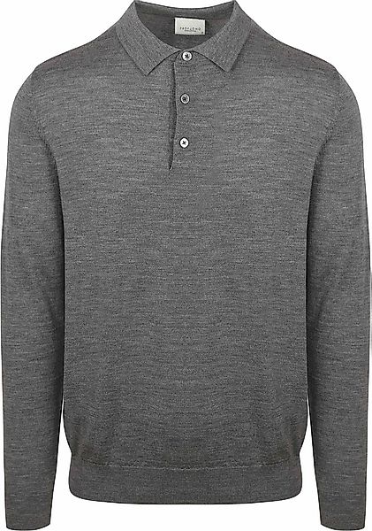 Profuomo Longsleeve Poloshirt Merinowolle Grau - Größe L günstig online kaufen
