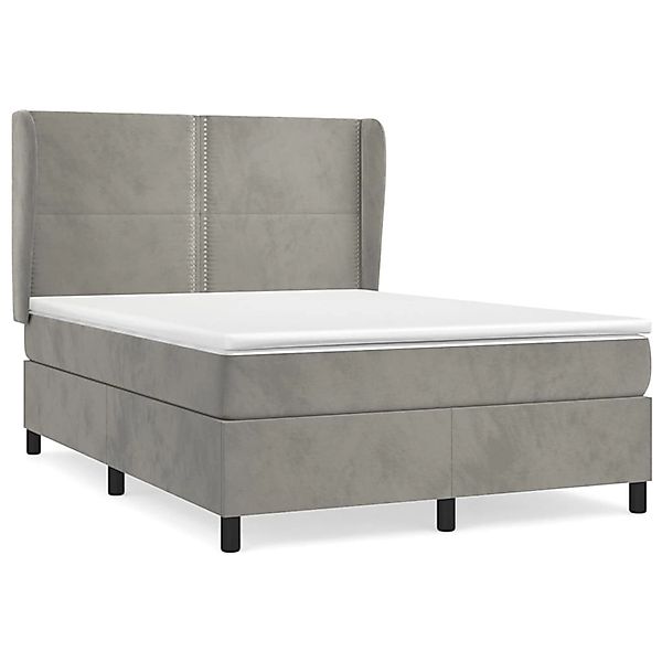 vidaXL Boxspringbett Boxspringbett mit Matratze Dunkelgrau 140x190 cm Samt günstig online kaufen