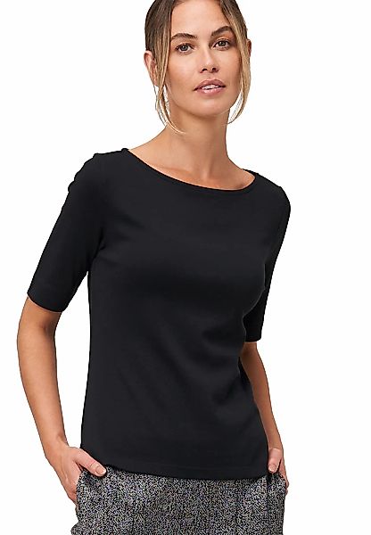 Zero Kurzarmshirt "zero Damen Baumwollshirt mit U-Boot Ausschnitt", (1 tlg. günstig online kaufen